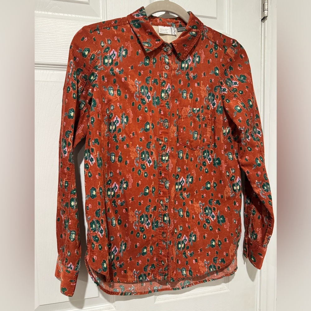 Anthropologie Corduroy Button Down Shirt.